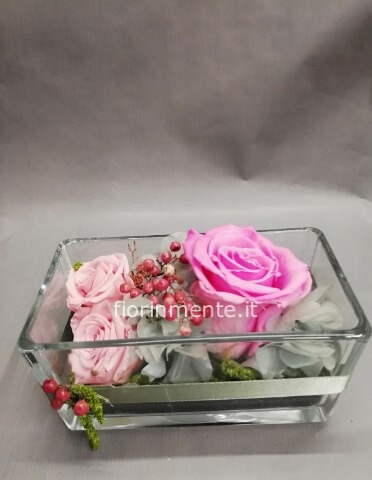 Vaso rettangolare in vetro cm. 15x8