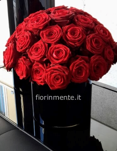 VASO VASETTO CON Rose Rosse Bianche Fiori Finti Plastica Grande 13×46h cm  Pz. 1 EUR 20,99 - PicClick IT