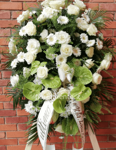 Cuscino Funebre Bianco su Cavalletto