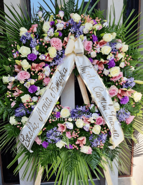 corona funebre multicolor